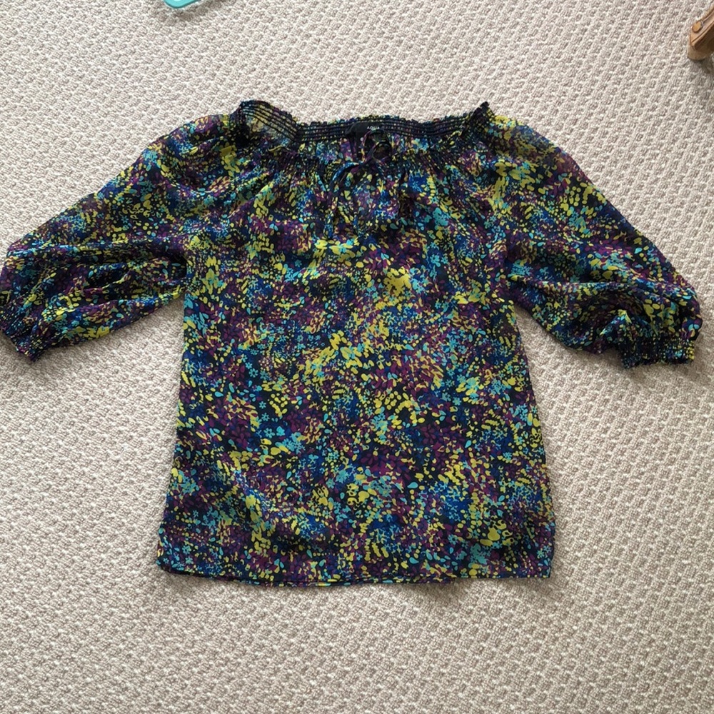 Aqua off the shoulder blouse